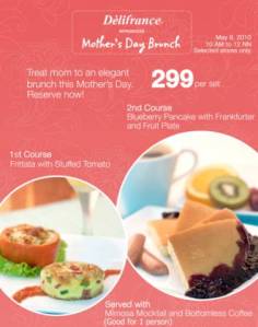 Delifrance Mothers Day Buffet Reservation